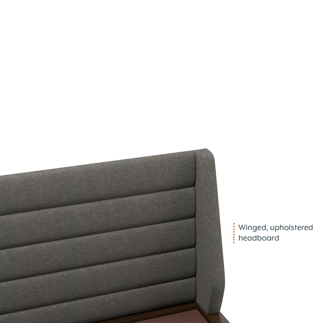 Taarkashi Solid Wood Queen Size Non Storage Bed In American Walnut Finish