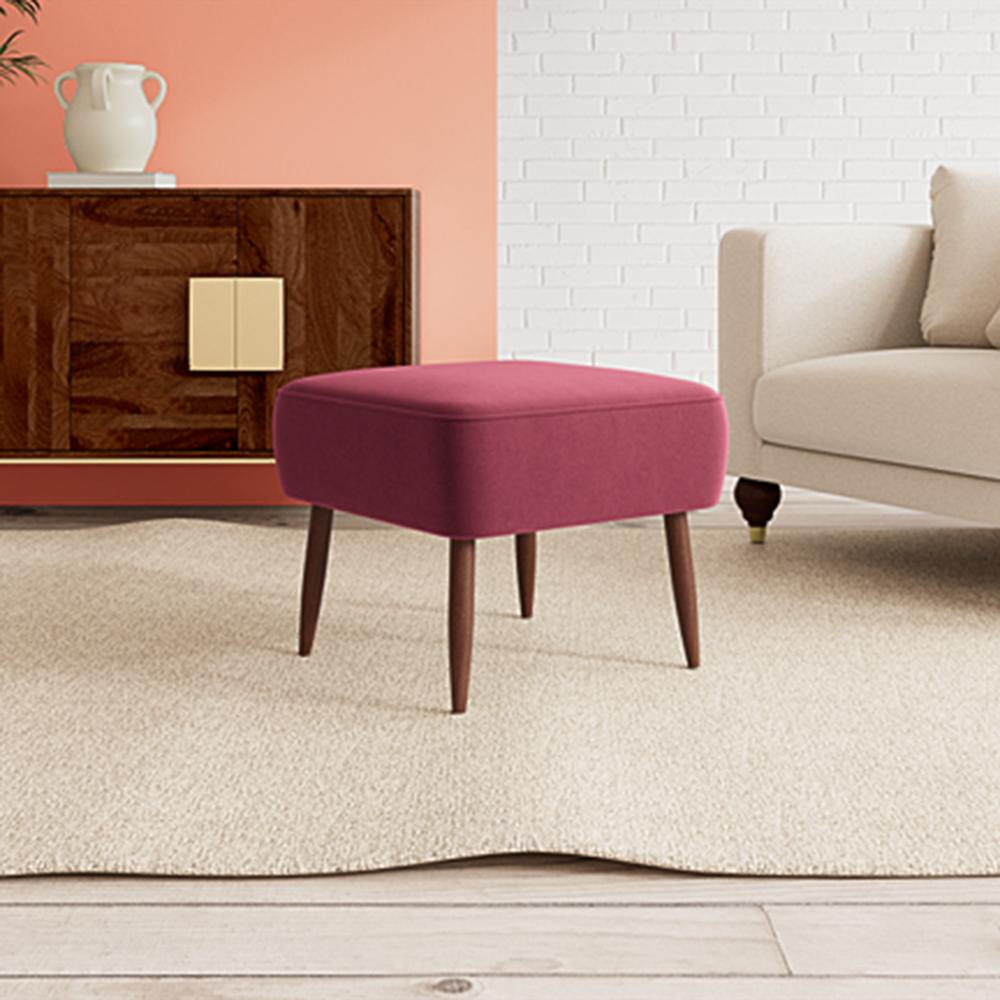 Billie Ottoman Color in Maroon - Home Lifestylez