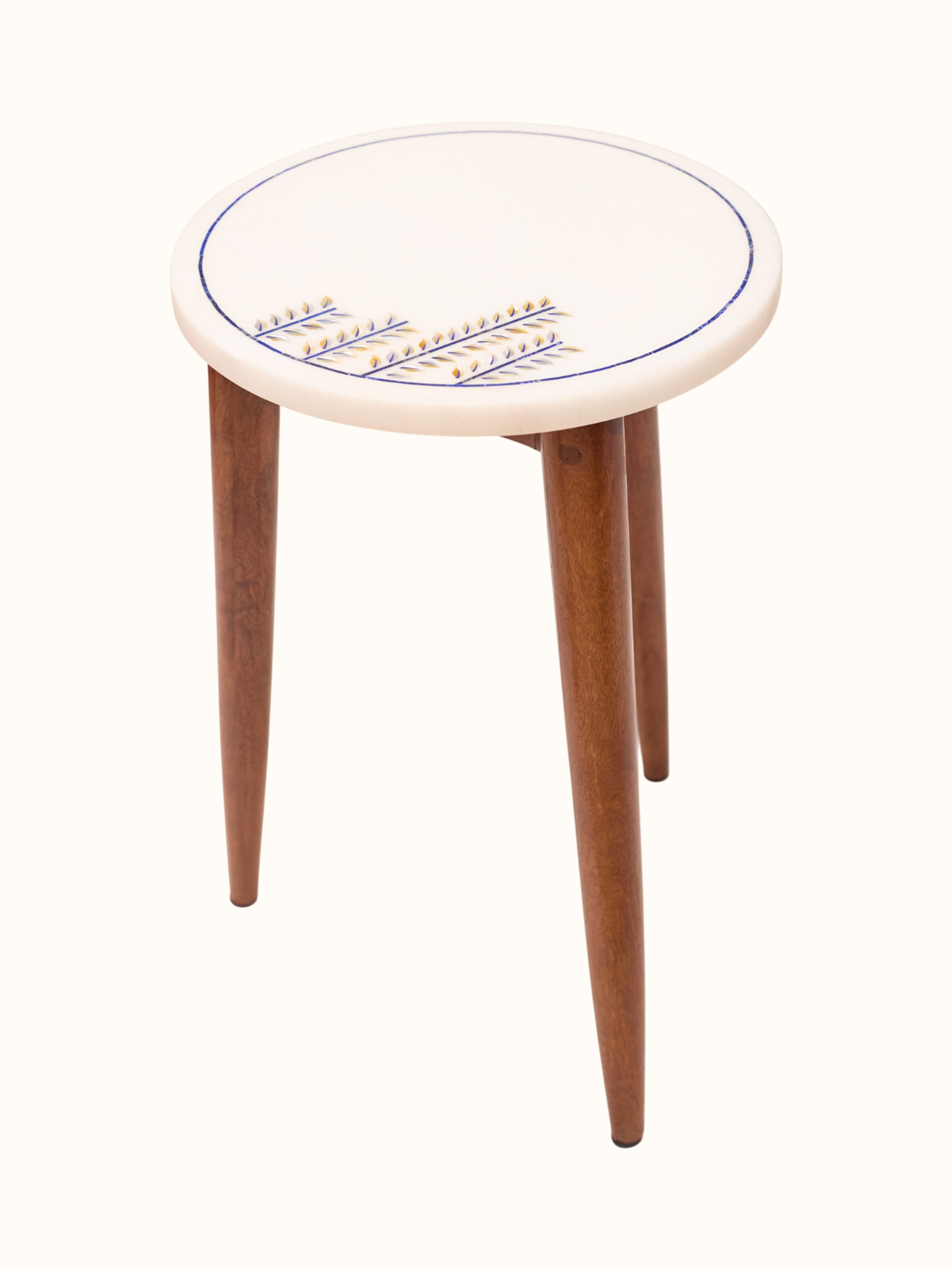 Angled view of Pacchikari Mango Wood End & Side Table