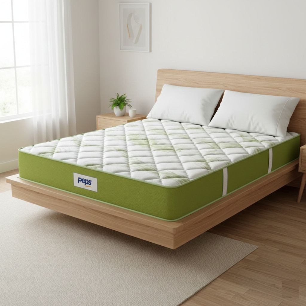 Peps Springkoil Ortho Luxe 8 Inch Pocket Spring Latex Foam Mattress Queen 72x60 - Peps Industries Pvt Ltd