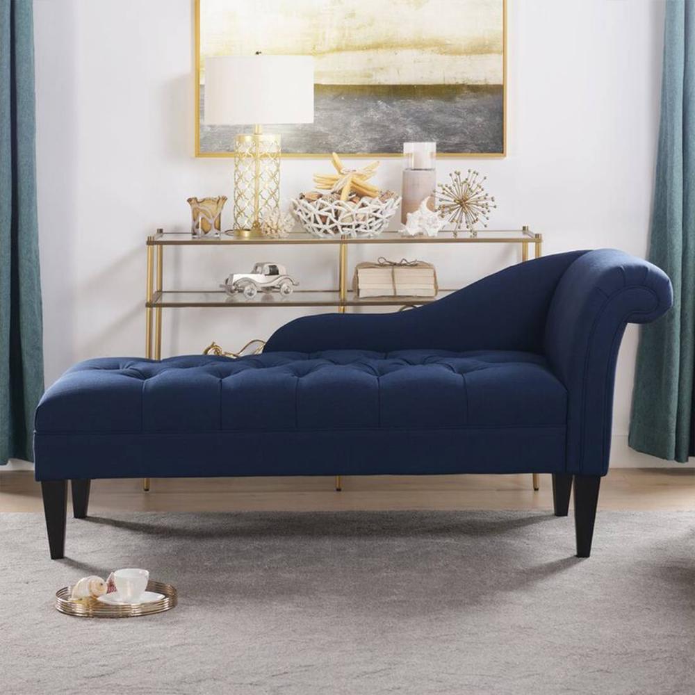Ainara Fabric Chaise Lounger in Navy Blue Colour - Home Lifestylez