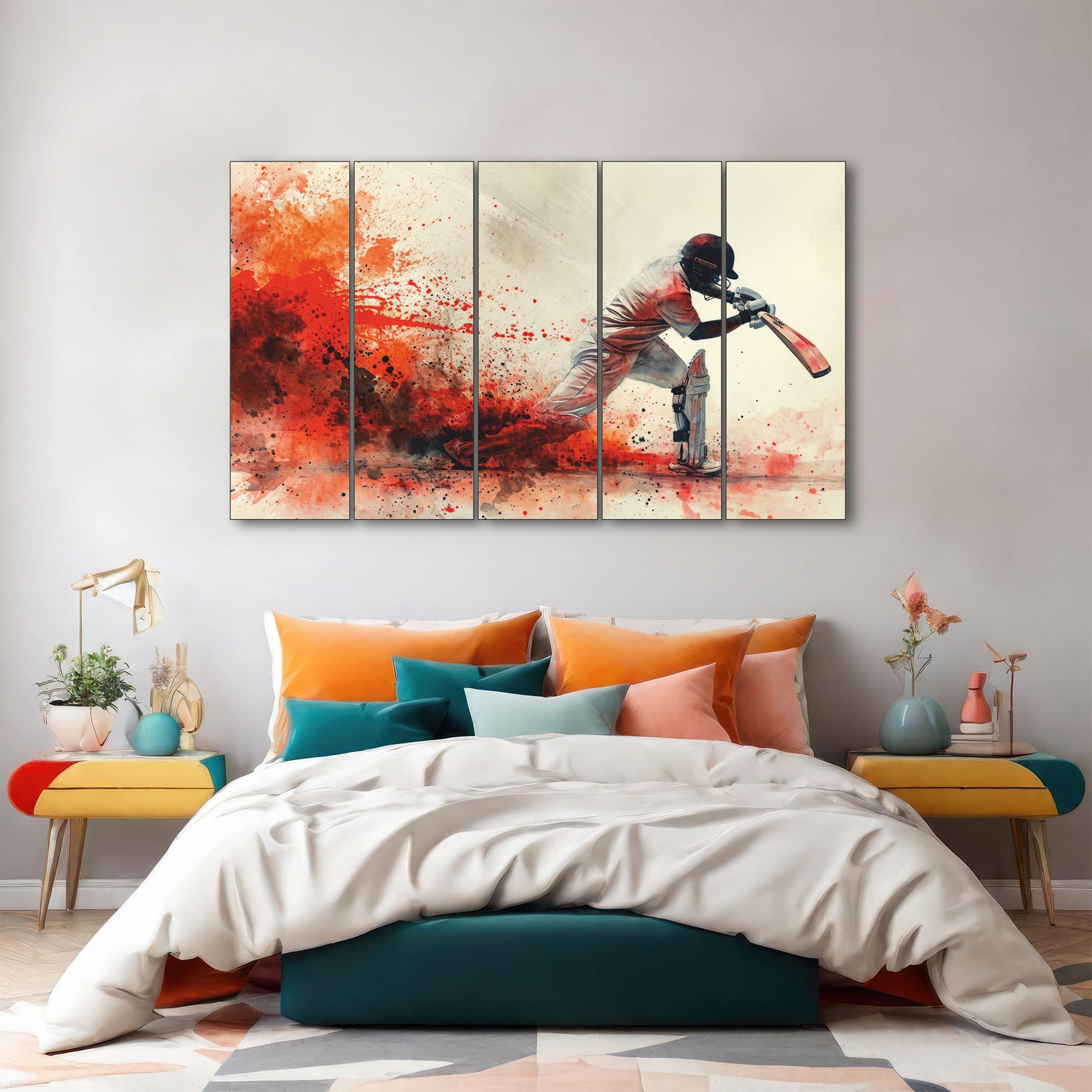 The Castle Decor Sports Art Wall Painting Wooden Framed Digital Painting 27x48 Inch (Style 6) - The Castle Decor