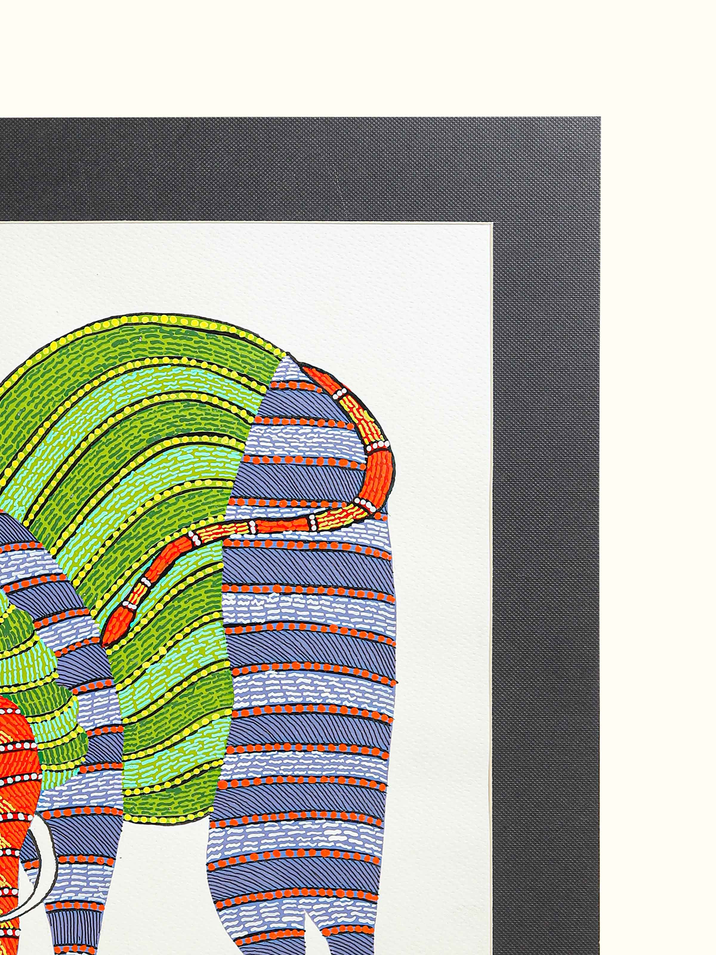 Wandering Elephant Gond Art