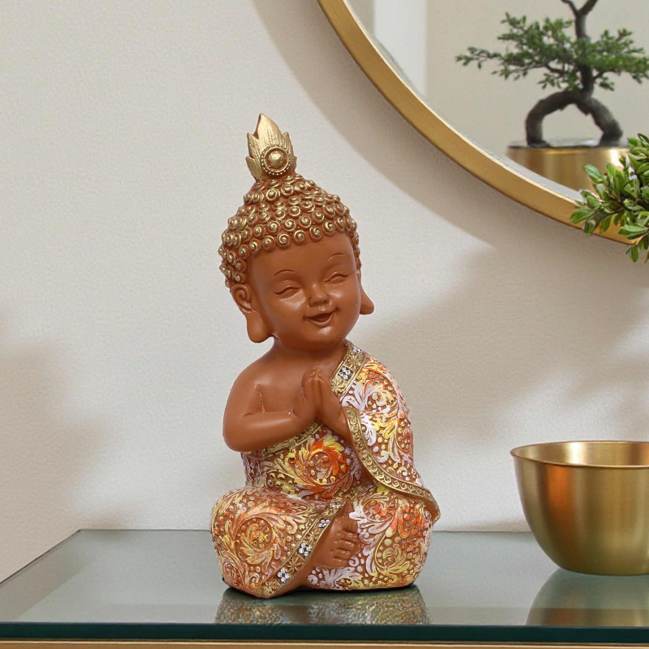 VEDAS Polyresin  Figurine in Orange Colour - Vedas