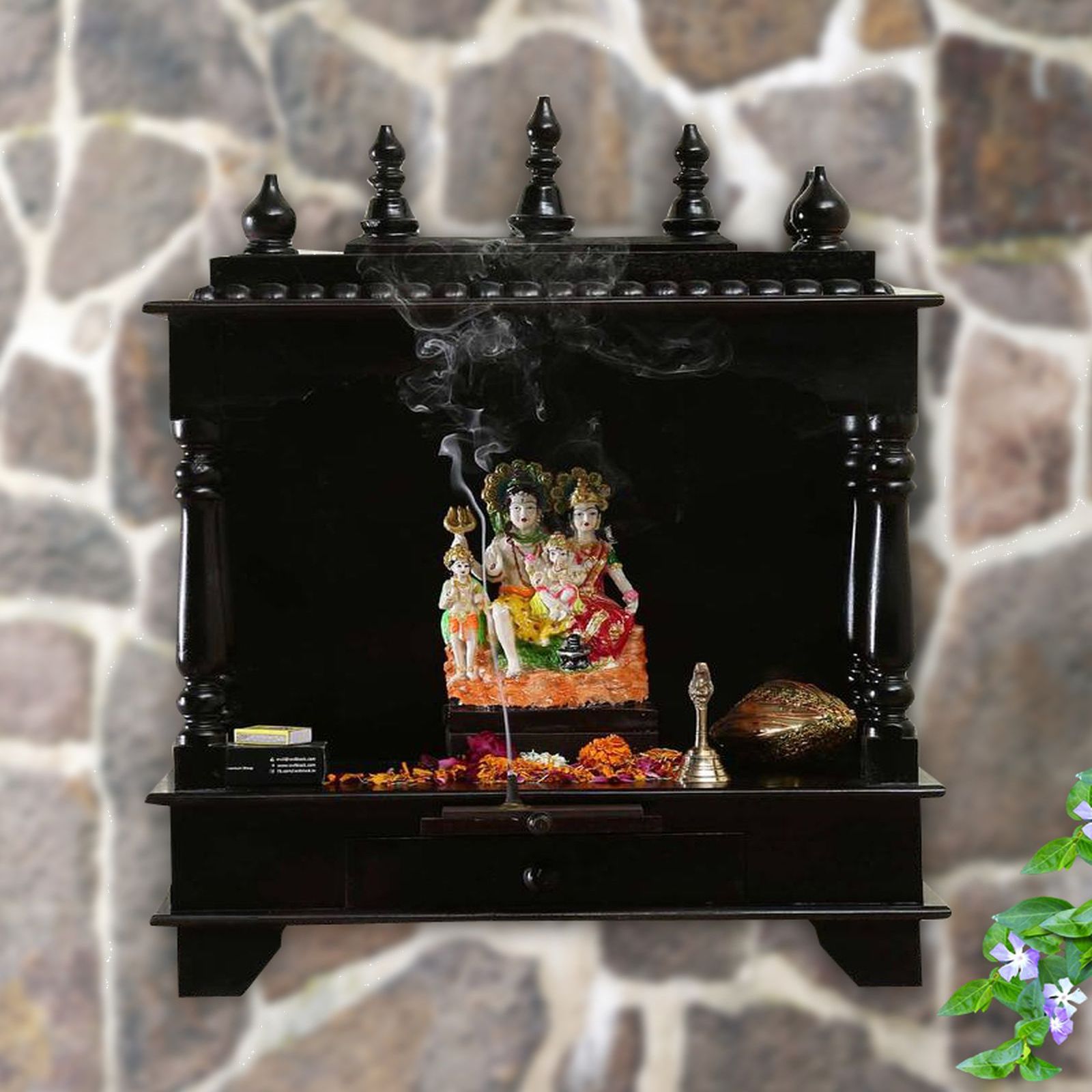 D'Dass Sheesham and Mdf Wooden Home Temple For Pooja Mandir For Home - D'DASS