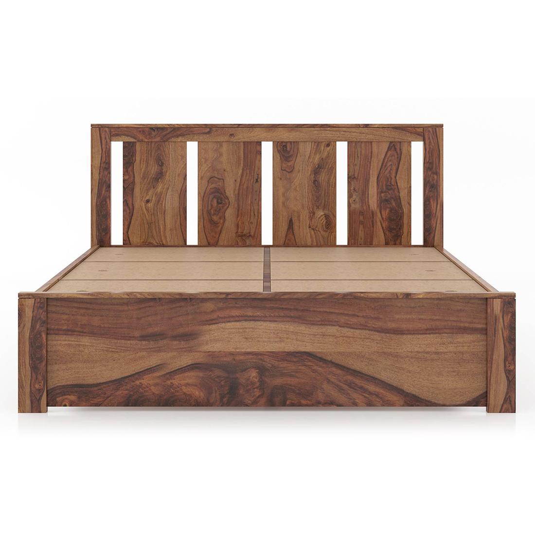 Durban Solid Wood King Size Non Storage Bed In Teak Finish