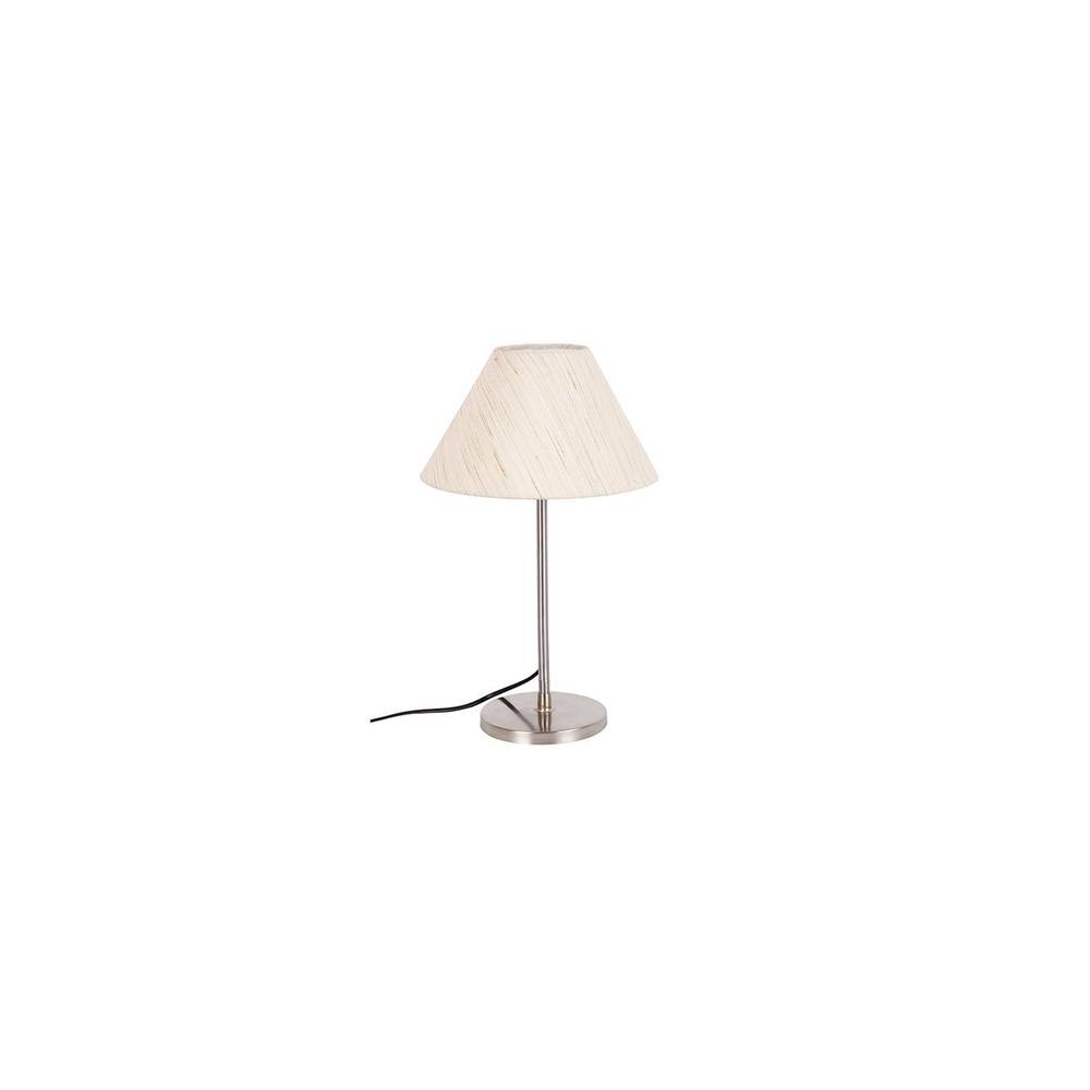 Gordon Off White Fabric Shade Table Lamp with Steel Steel Base