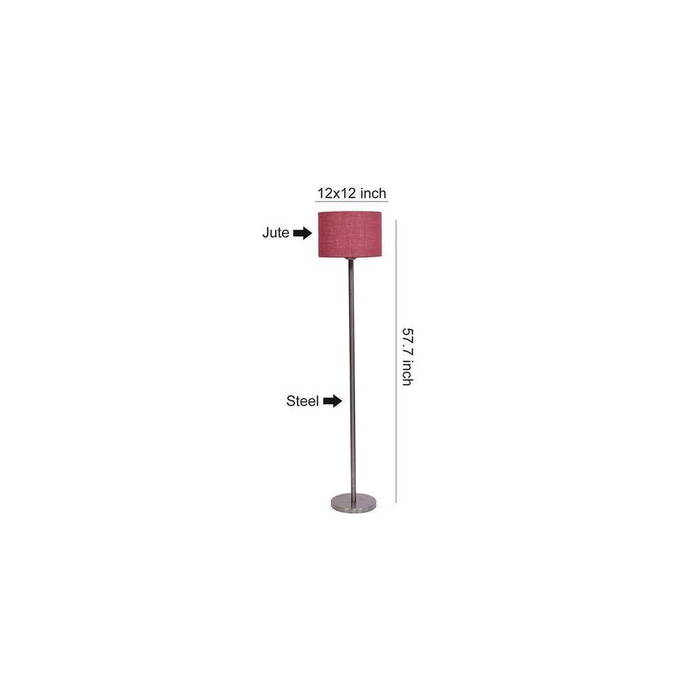 Daveigh Pink Cotton Shade Floor Lamp