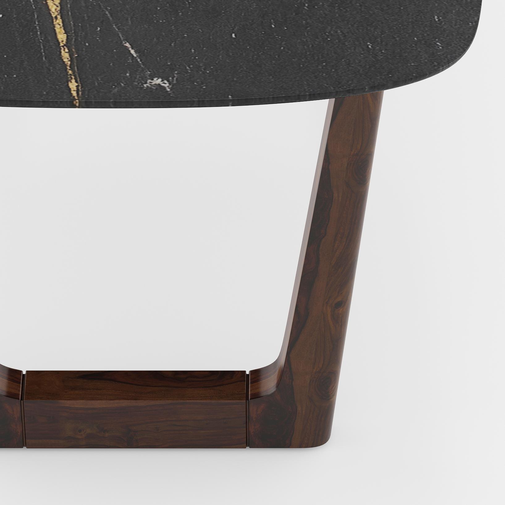 Adria Karara Quitese Top Dining Table With Set Of 6 Ludo Dining Chairs (Colour- Shitake Beige, Finish- Carara White)