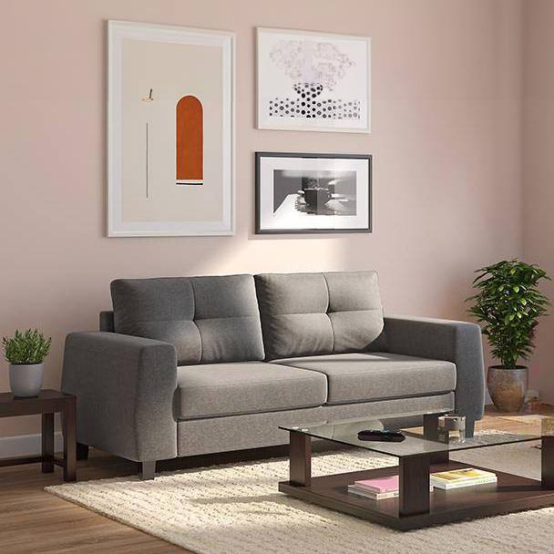 Edward 3 Seater Fabric Sofa (Yessica Grey)