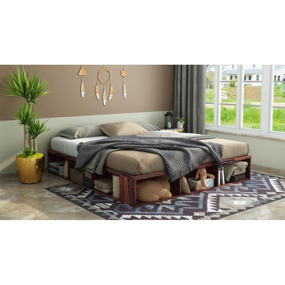 Unicorn Sheesham Wood King Size Bed Box Storage Storage Provincial Teak Finish (72 x 78 inches)