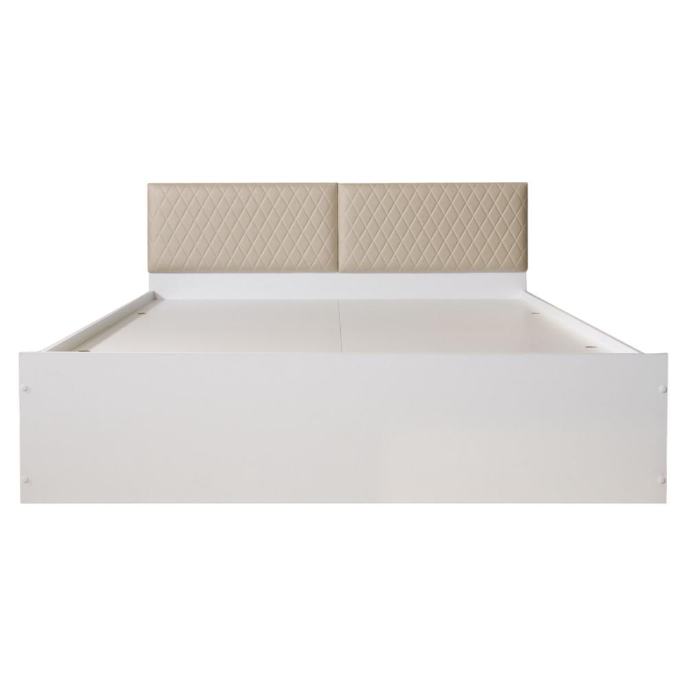 Lush Deluxe Engineered Wood Queen Size Bed In White Finish