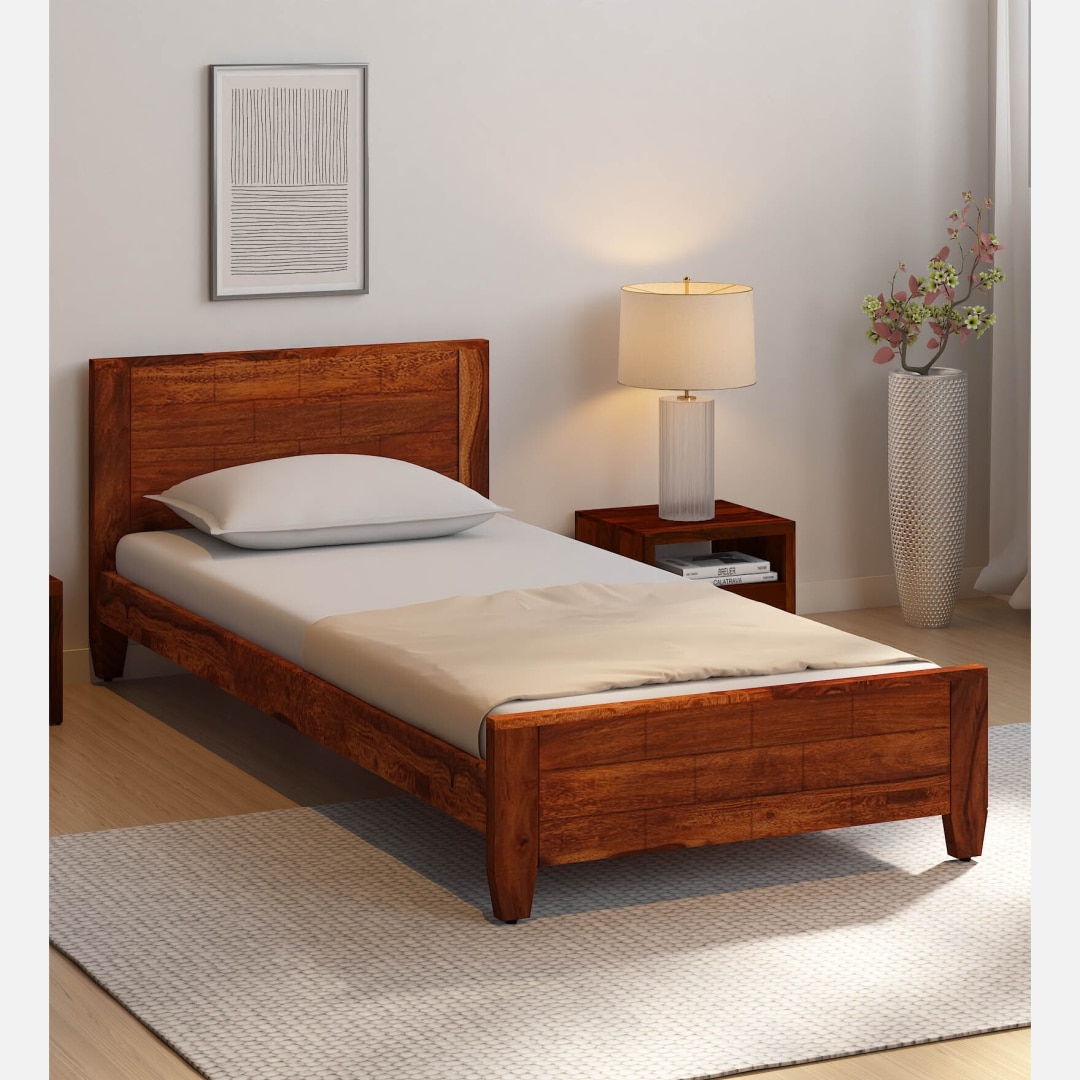 Rehan Solid Wood Single Size Bed
