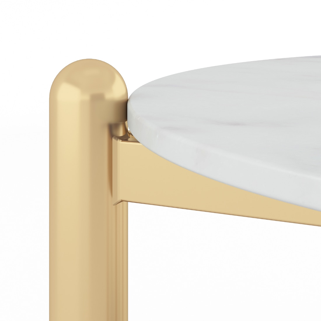 Luma Banswara Marble And Metal Nesting Coffee Table In Glossy Gold Finish