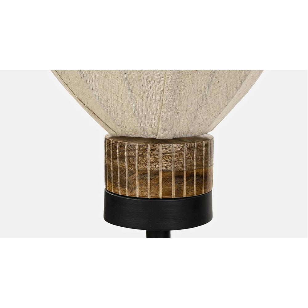 Neva Off White Floor Lamp With Black Iron Base