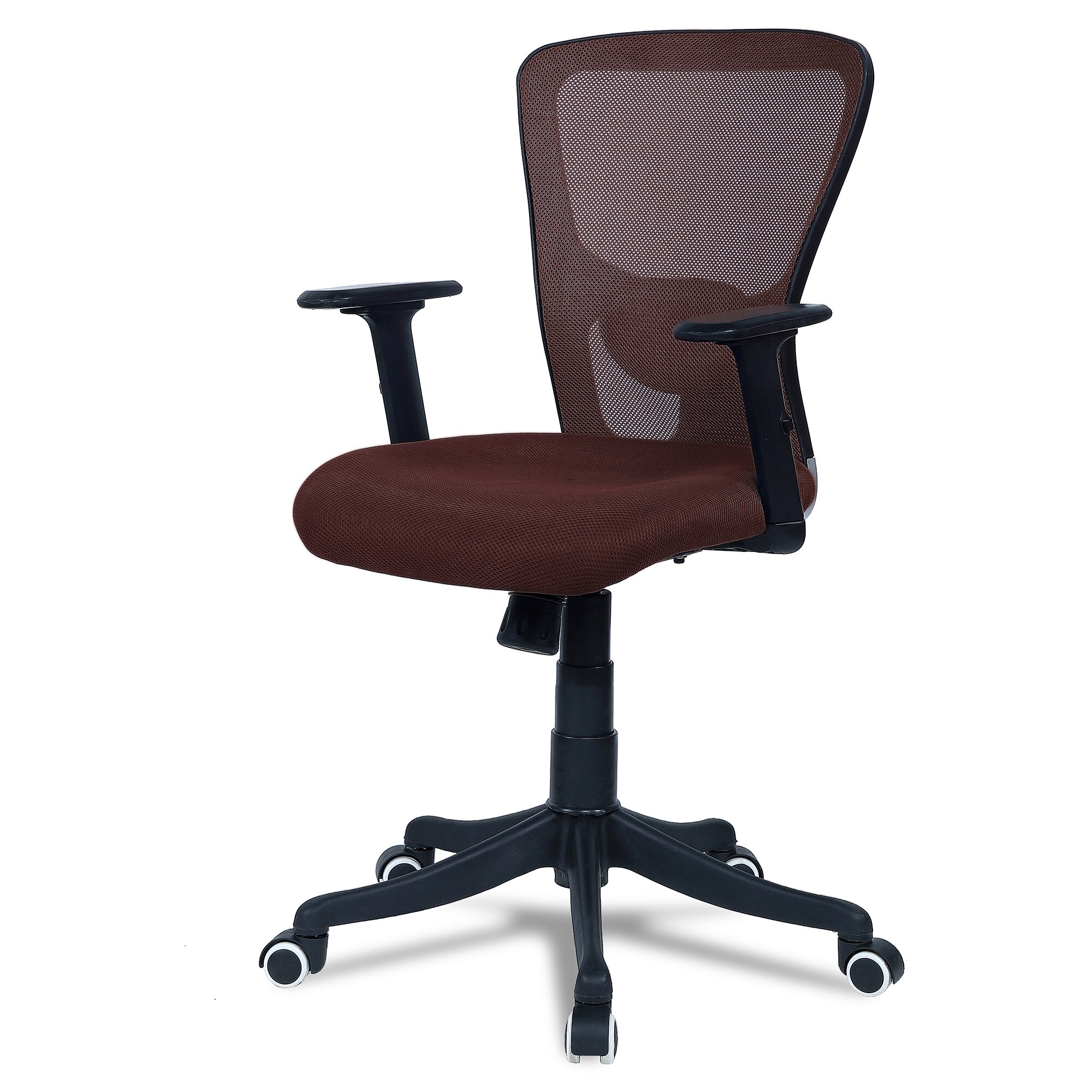 Peacifice Mid Back Ergonomic Chair in Brown Colour