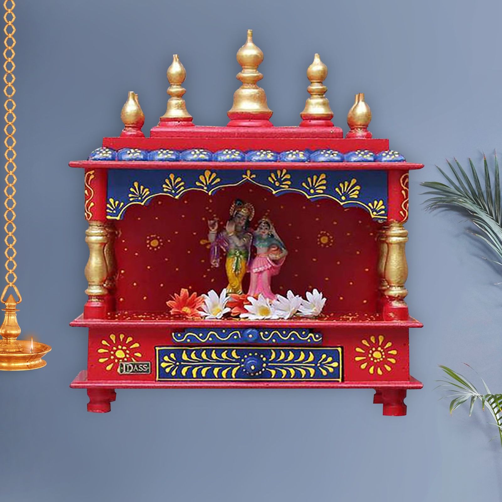 D'Dass Sheesham and Mdf Wooden Home Temple For Pooja Mandir For Home
