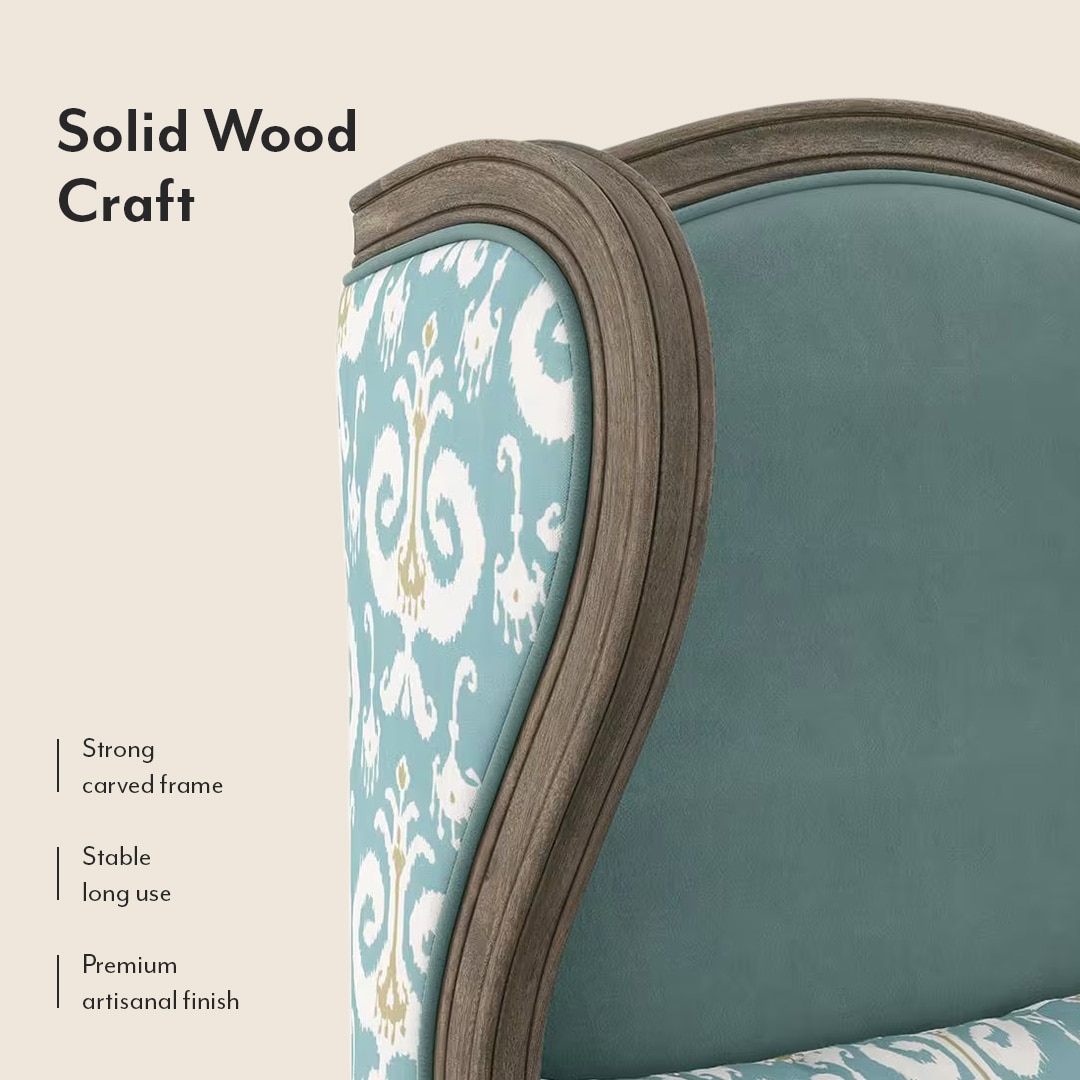 Serai Lounge Chair in Mint Ikat Colour