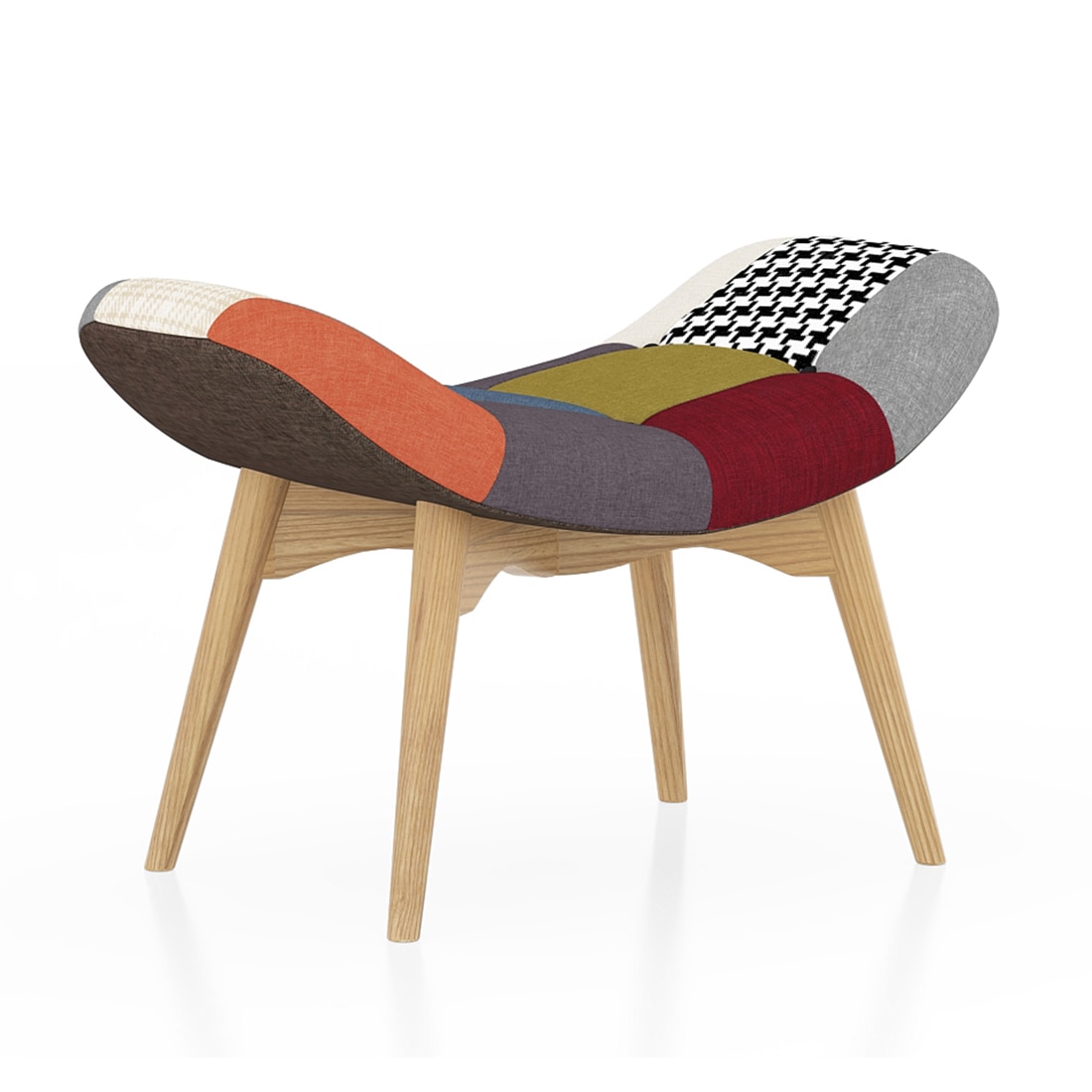 Contour Ottoman In Retro Patch Work