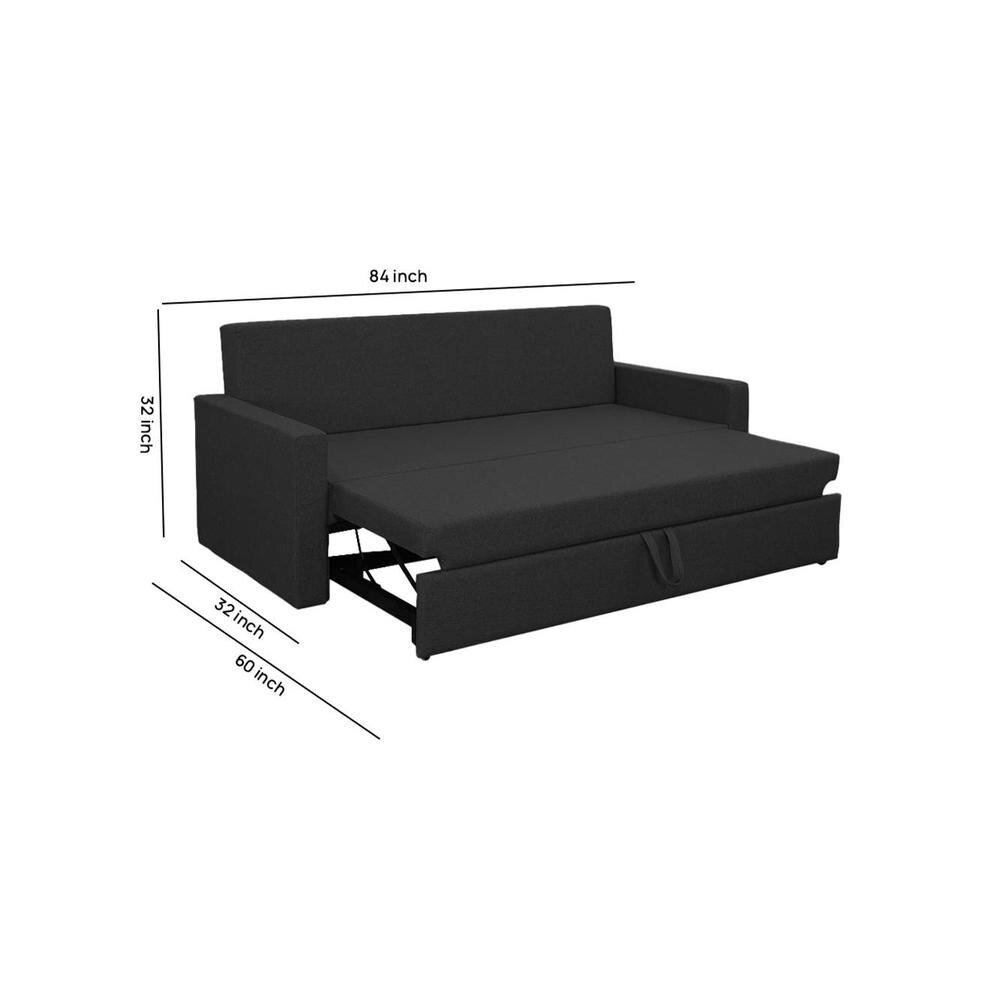 Akron 3 Pull Out Sofa Cum Bed In Dark grey Colour