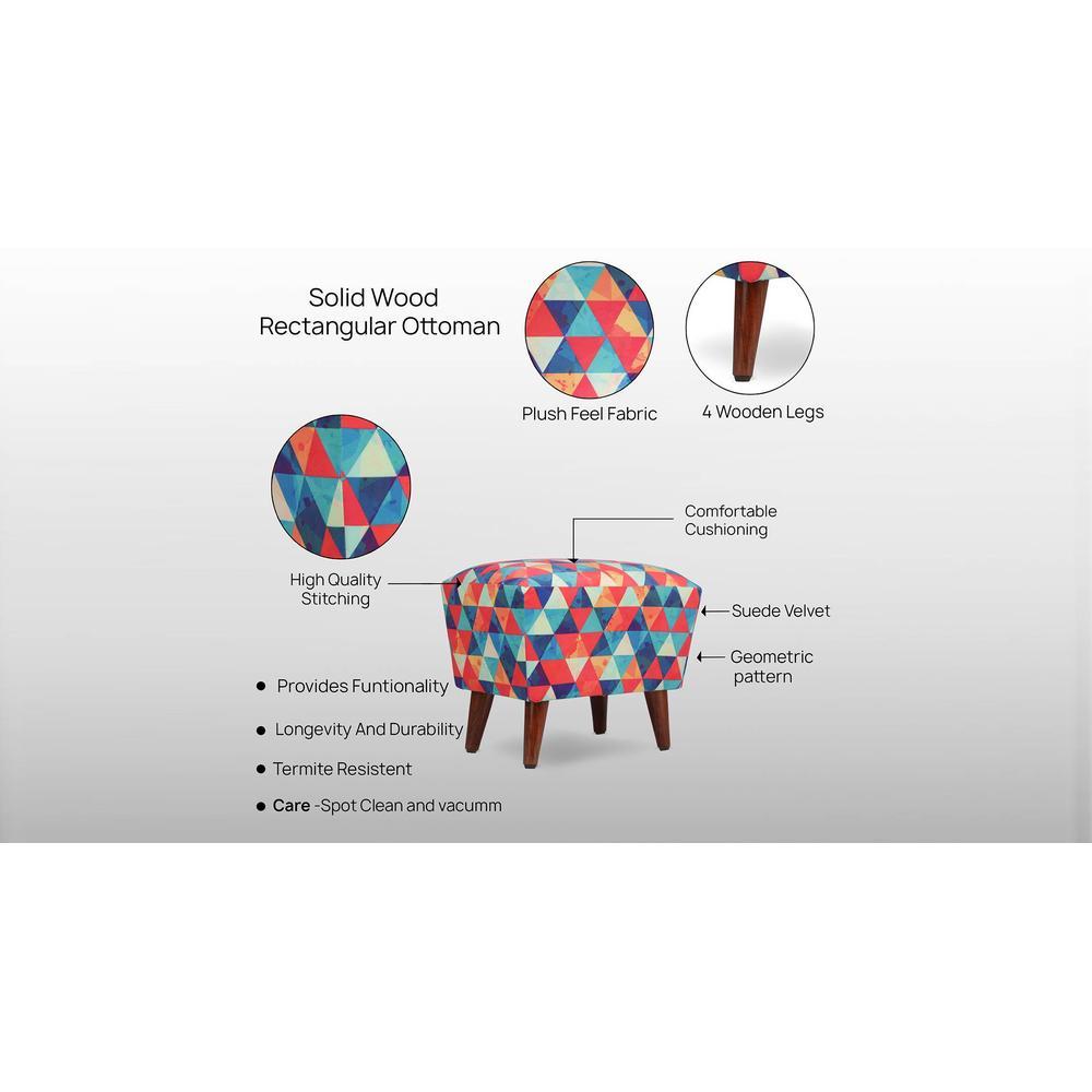 Celeste Solid Wood  Ottomon in  Multicolor Colour