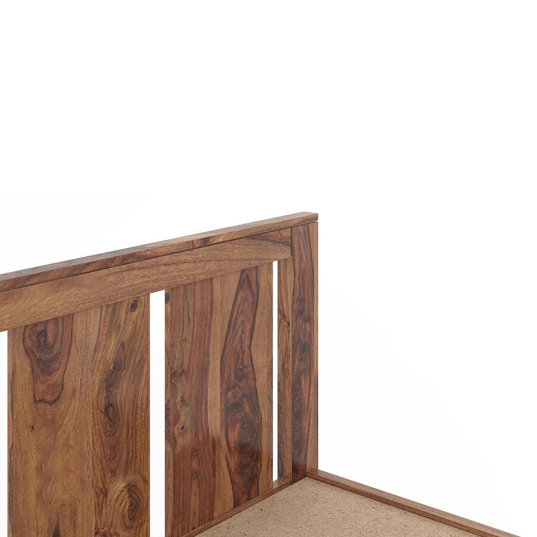 Durban Solid Wood Single Size Non Storage Bed In Teak Finish