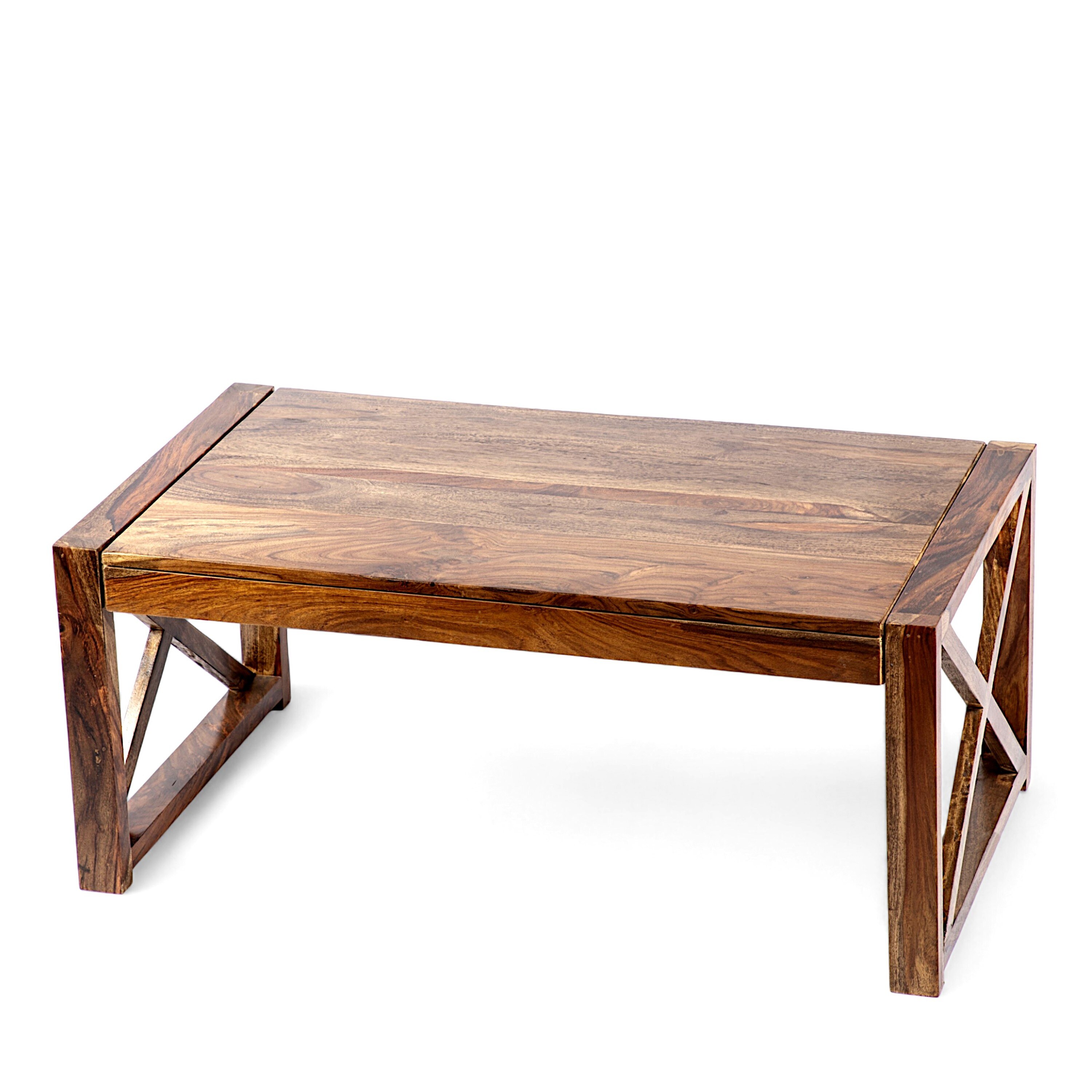 Hudson Sheesham Wood Coffee Table In Teak Finish