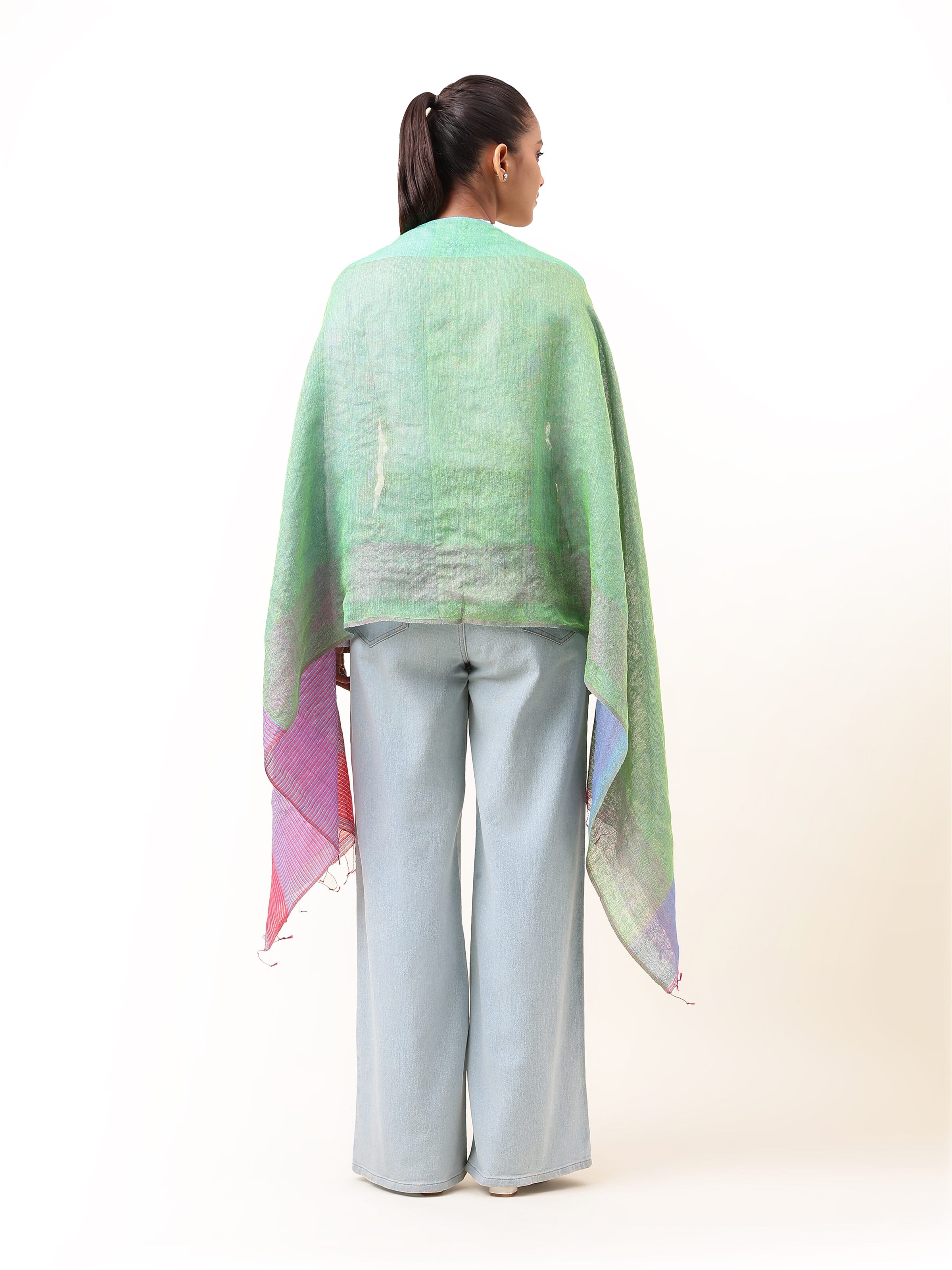 Navya Purple Tussar Silk Stole