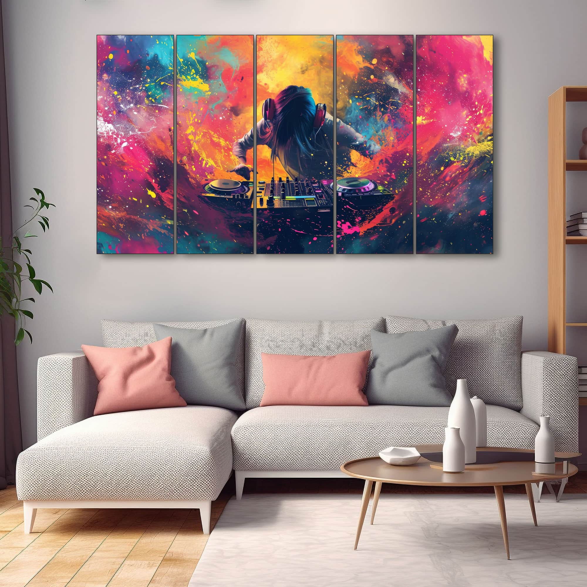 The Castle Decor Music Art Wall Painting Wooden Framed Digital Painting 27x48 Inch (Style 3) - The Castle Decor