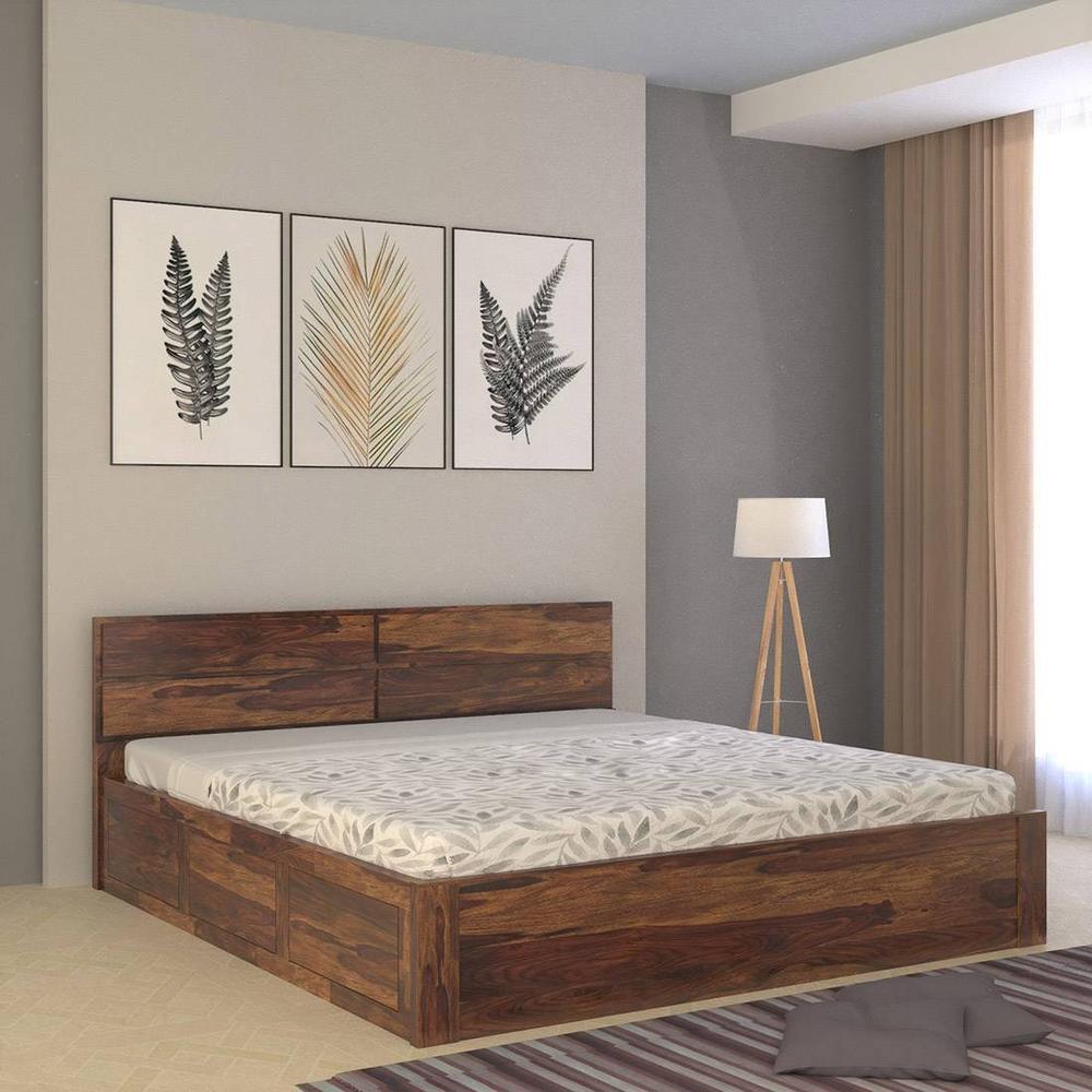Simplicity Solid Wood King Size Box Storage Bed