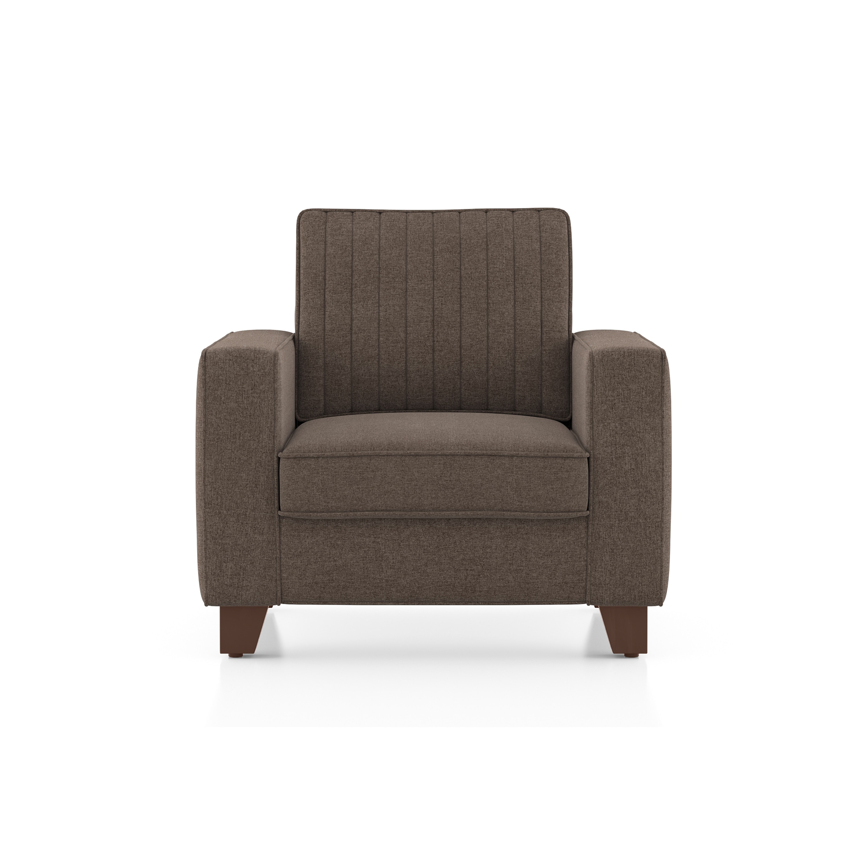 Apollo Neo 1 Seater Fabric Sofa in Daschund Brown Colour (Back Height : Regular, Cushion Type : Hard)