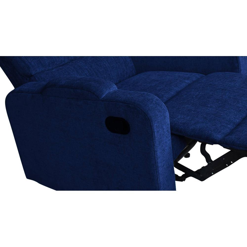 Carrera Fabric One Seater Manual Recliner in Blue Colour