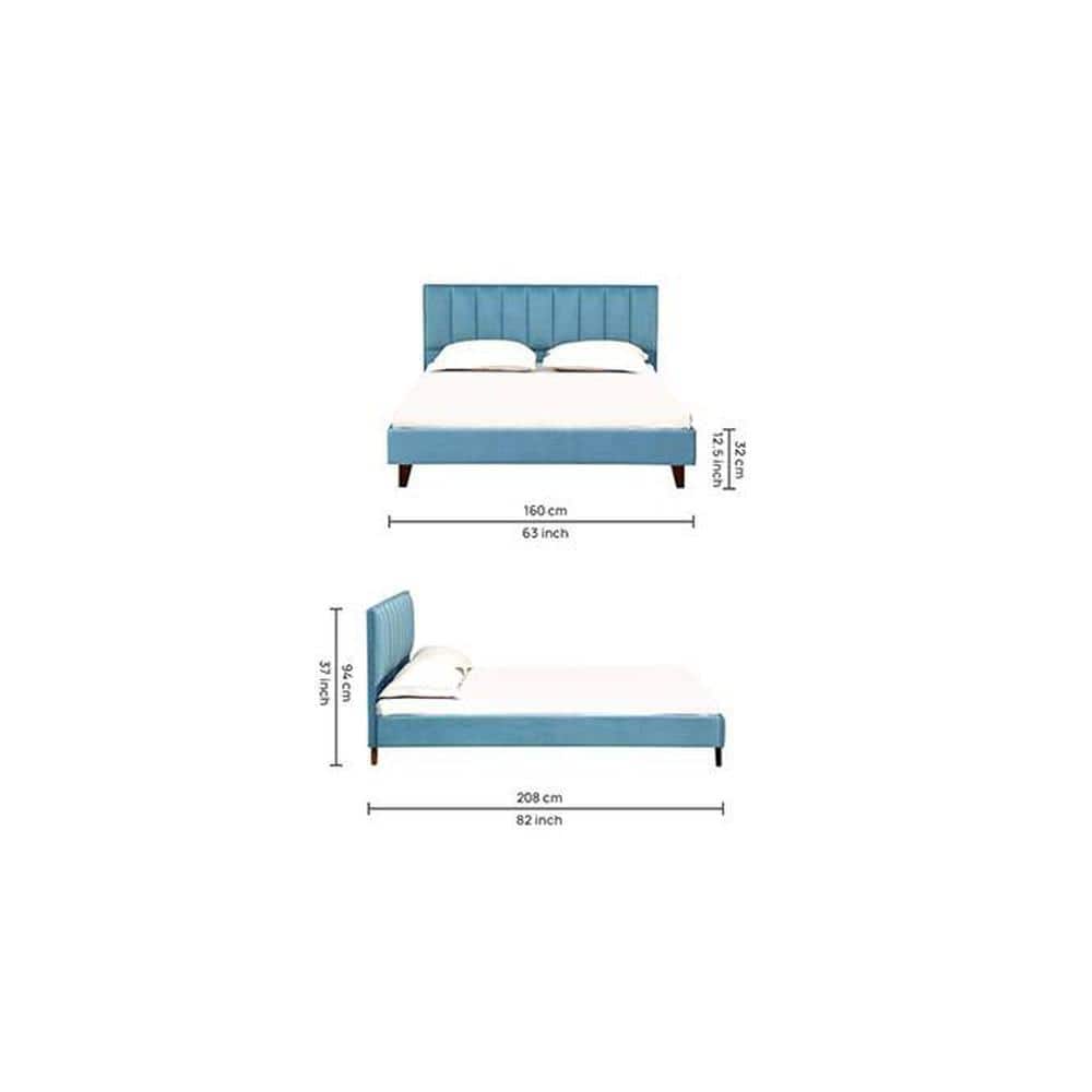 Dallas Engineered Wood Queen Size Non Storage Bed In Provincial Teak Finish