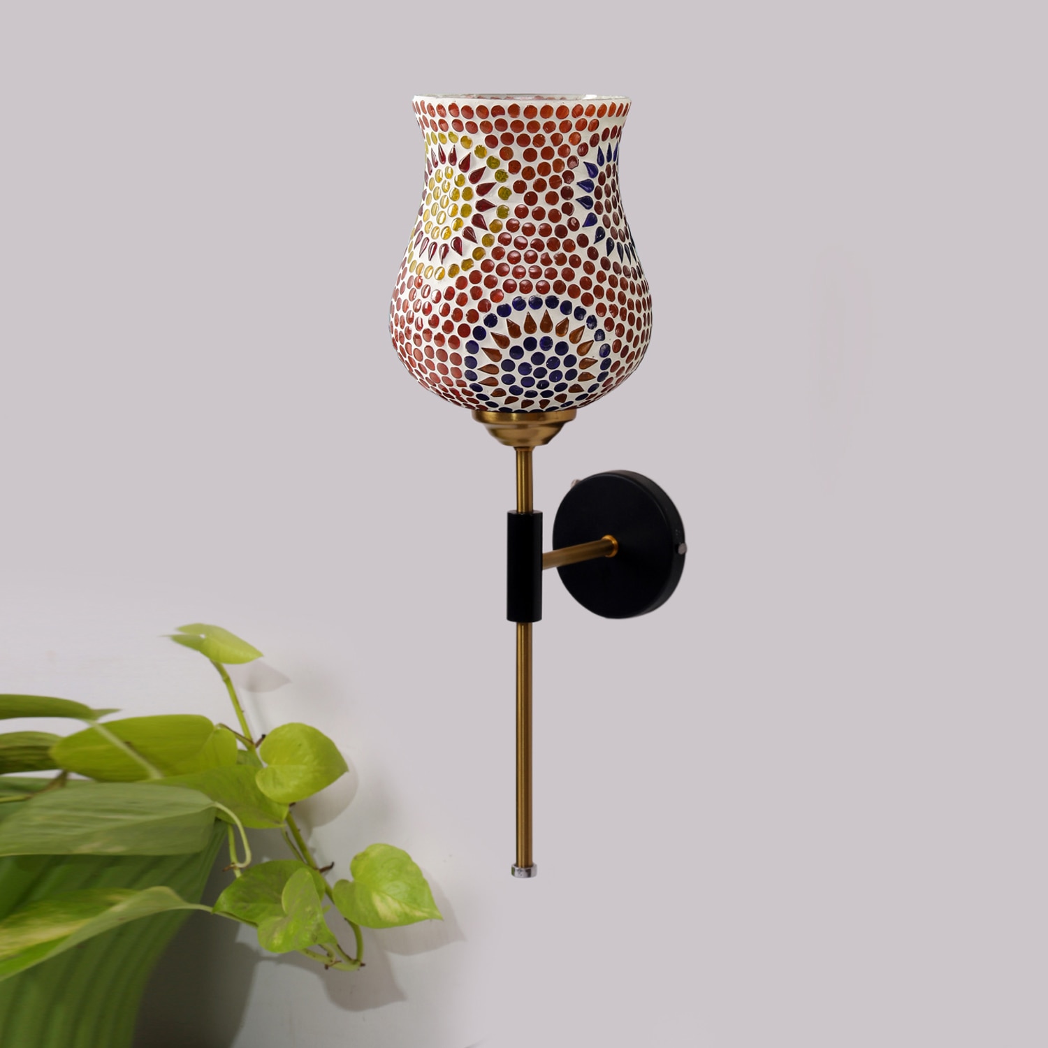 Devansh Metal Electric Wall Light in Black Colour with Multi Shade Count of 1 Light - Devansh