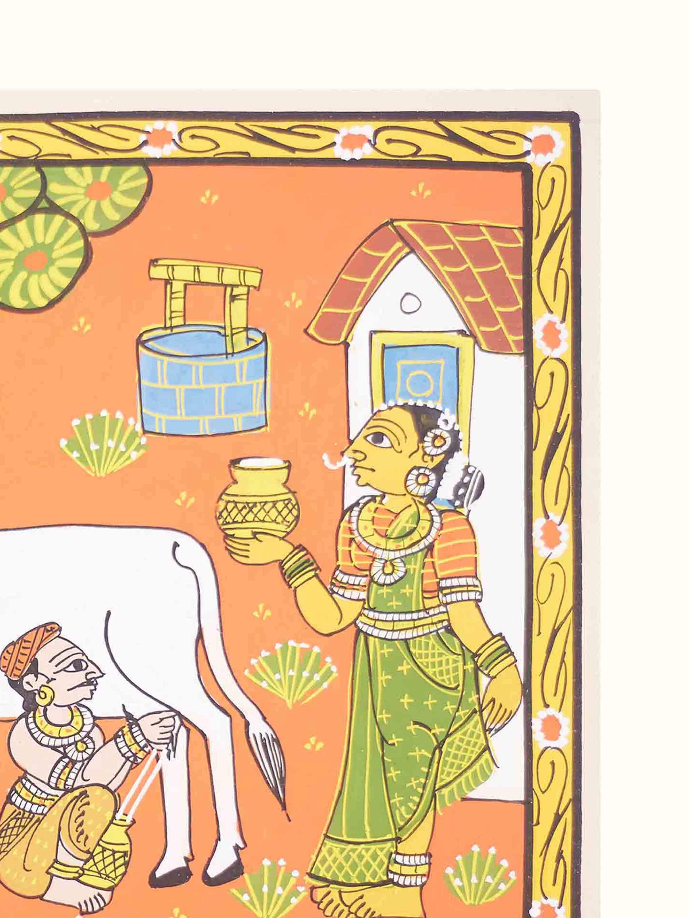 Wyra Cheriyal Cows Painting