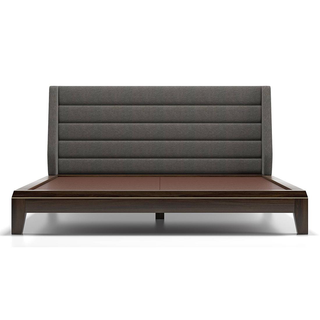 Taarkashi Solid Wood Queen Size Non Storage Bed In American Walnut Finish