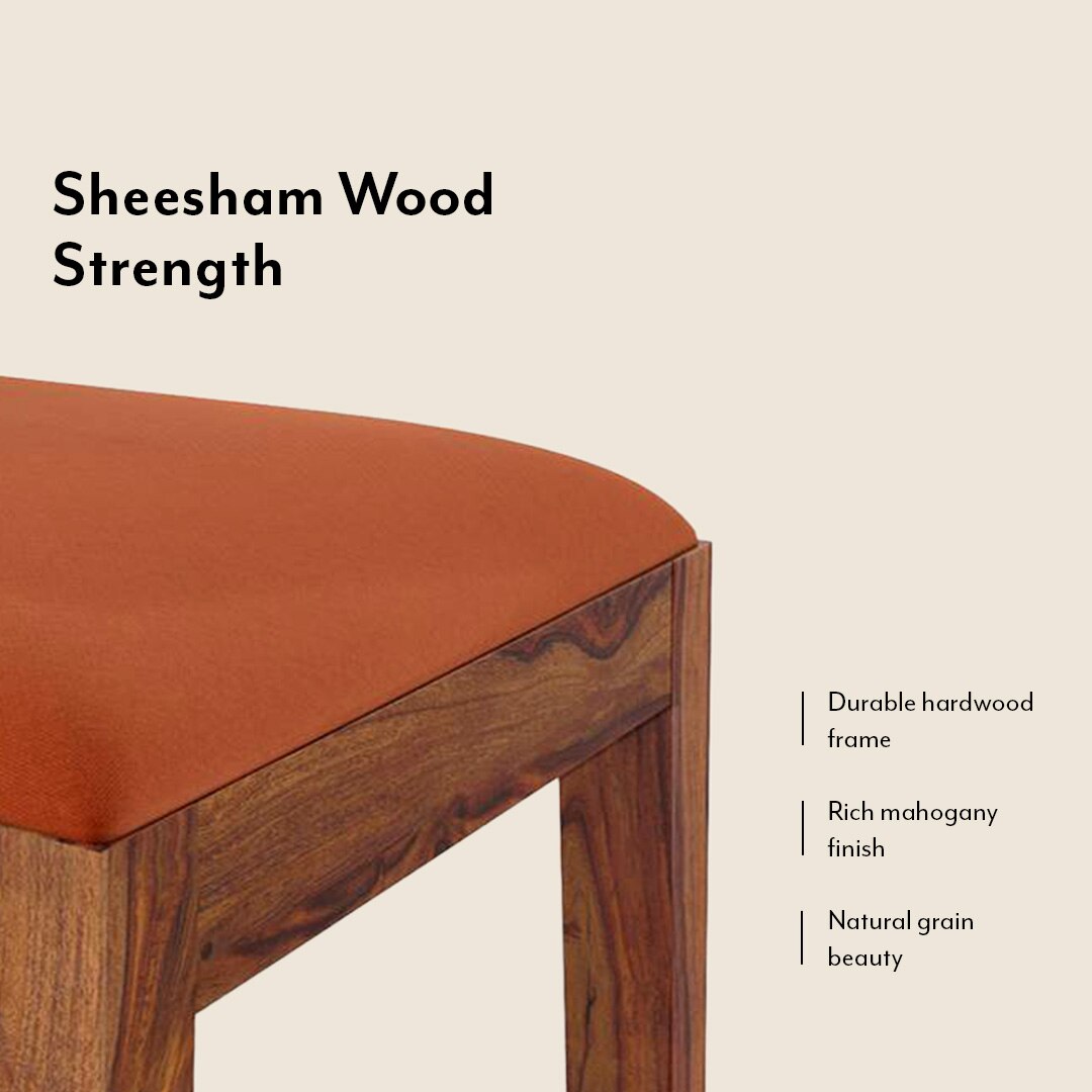 Oribi Solid Wood Dining Chair Set Of 2 In Teak Finish