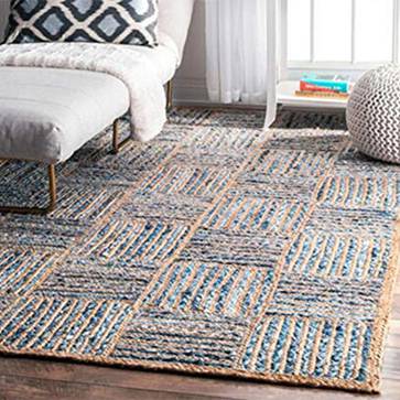Handwoven Cotton & Jute Patterned Rug