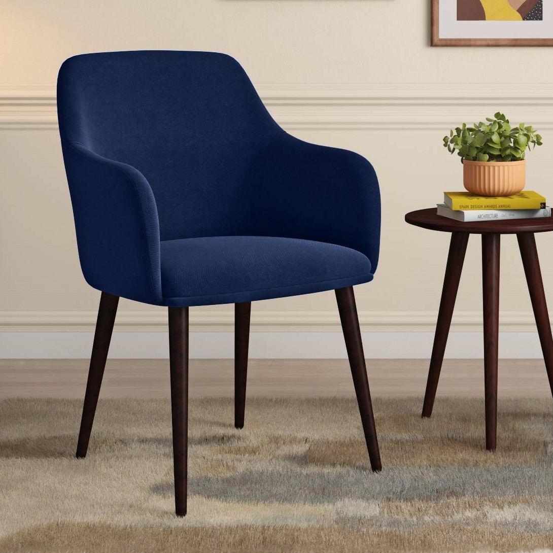 Owen Fabric Lounge Chair in  Midnight Blue Colour