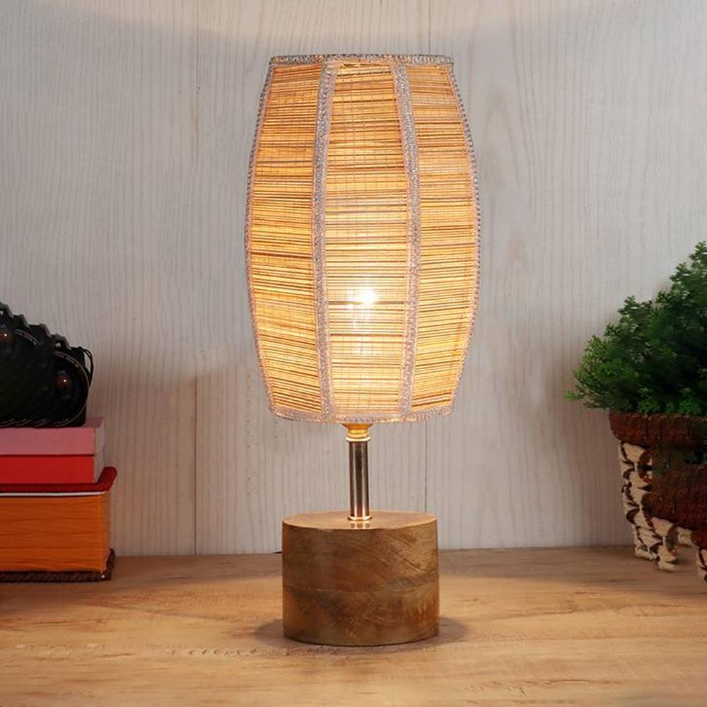 River Beige bamboo & solid wood table lamp - Devansh