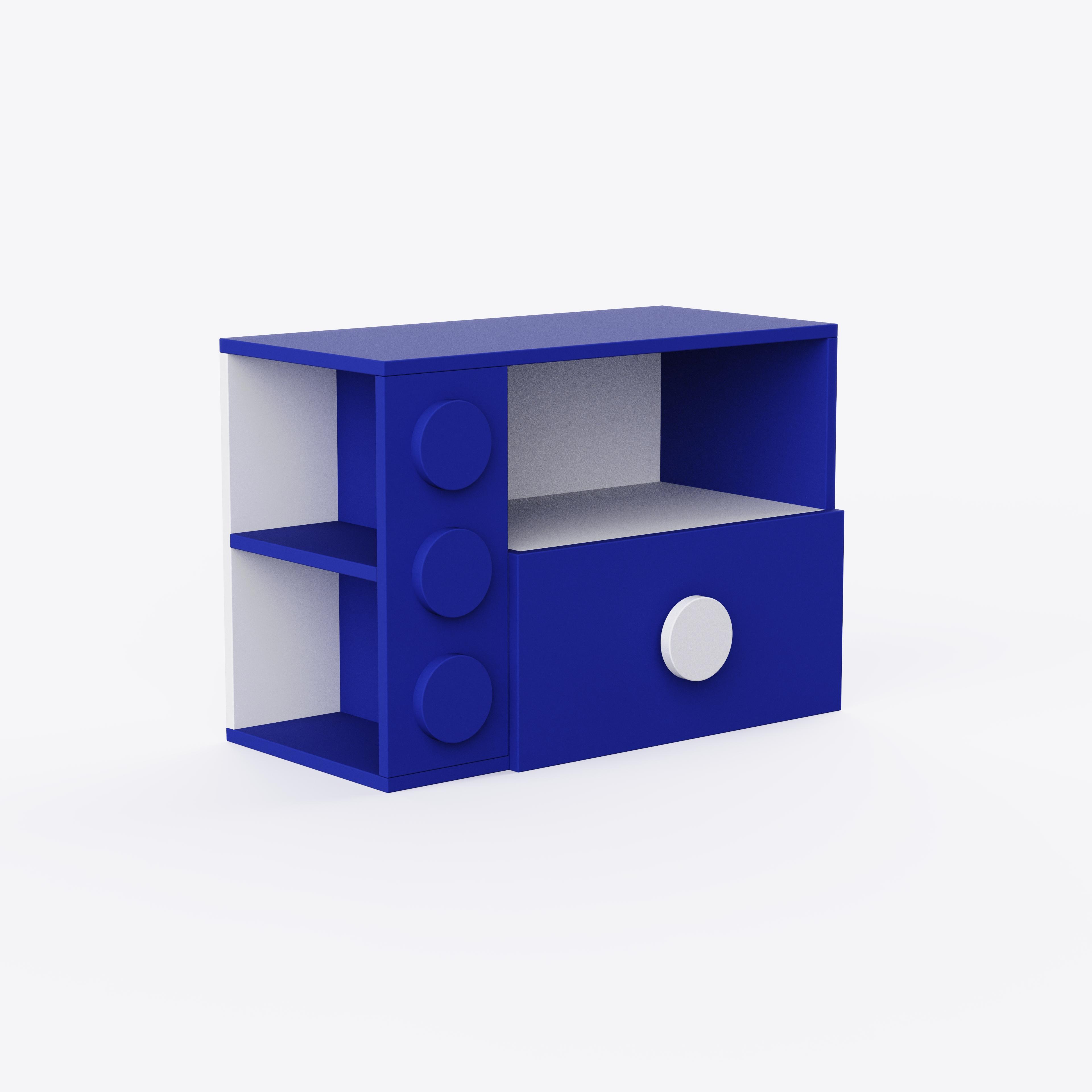 Building Blocks Storage Unit In Electric Blue Colour