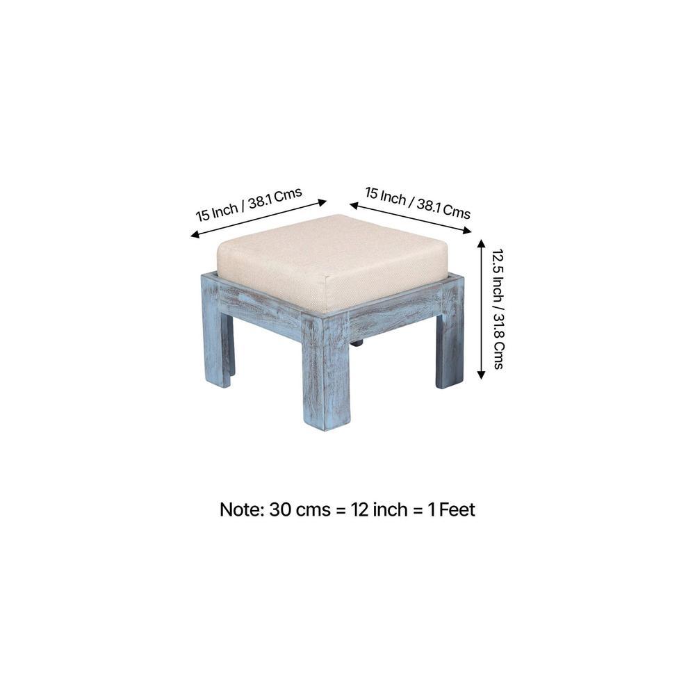 Blane Sheesham Wood Country Side Coffee Table Set With 4 Stools In Antique Multicolour Finish
