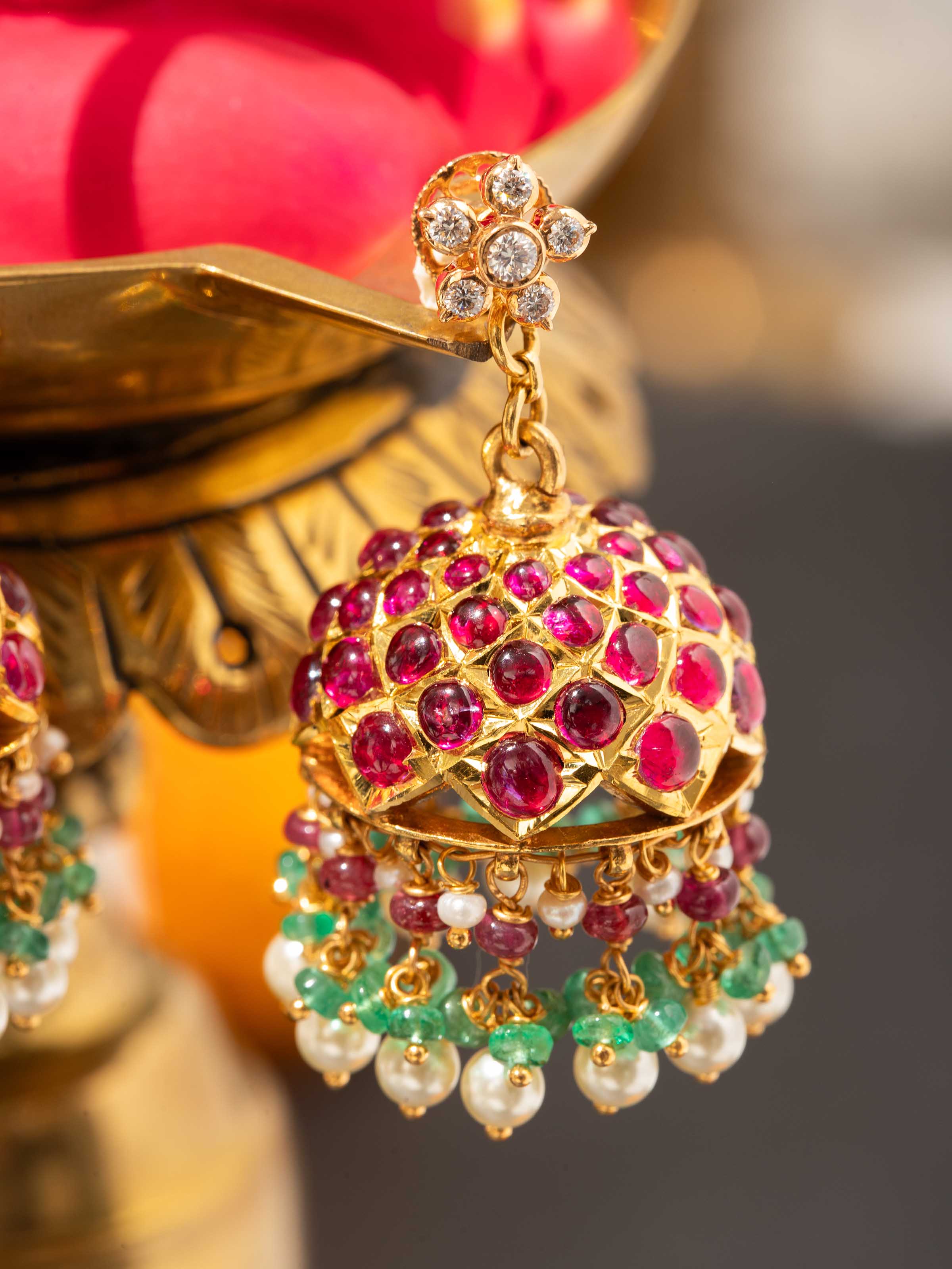 Kundala Velai 22 Karat Gold Jhumkas