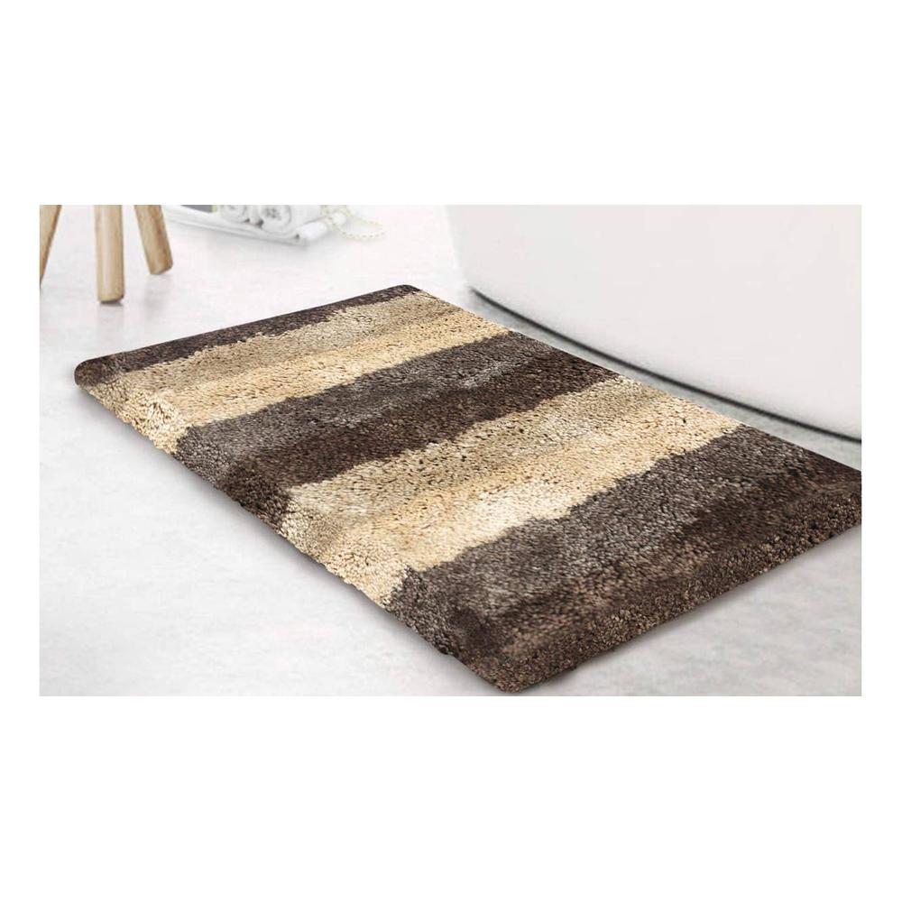 Malia Beige Solid Natural Fiber 24x16 inches Anti-Skid Bath Mat
