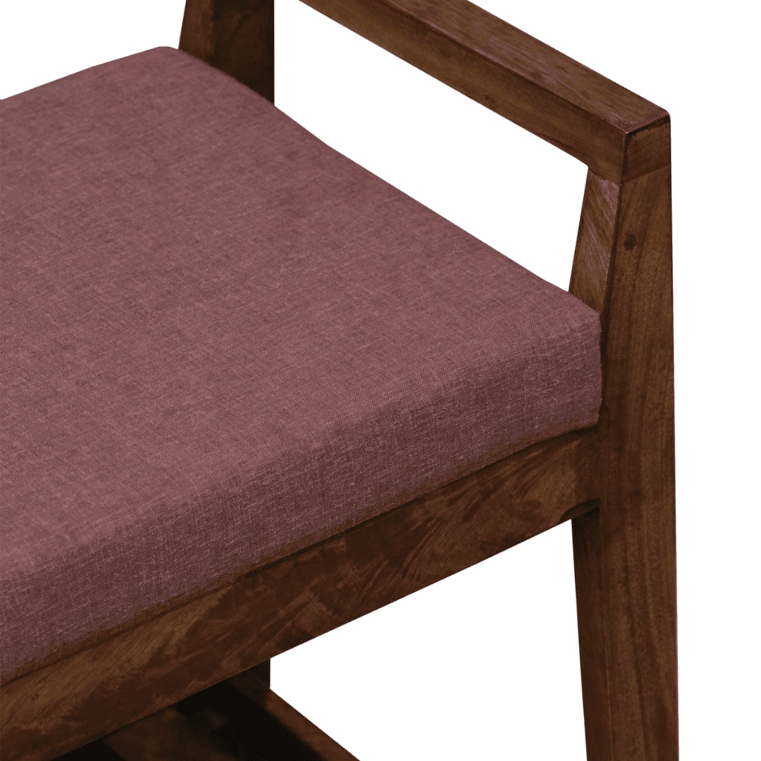 Roros Solid Wood Shoe Rack with Seating in Walnut Brown finish