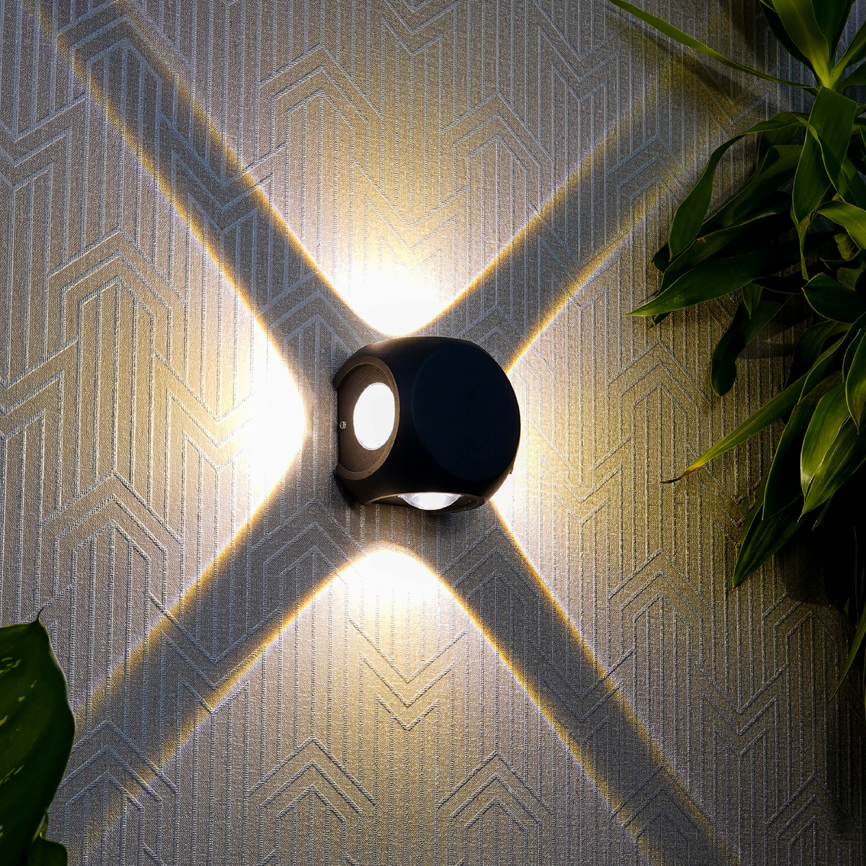 Vista Grey 4-Way Outdoor Led Wall Light