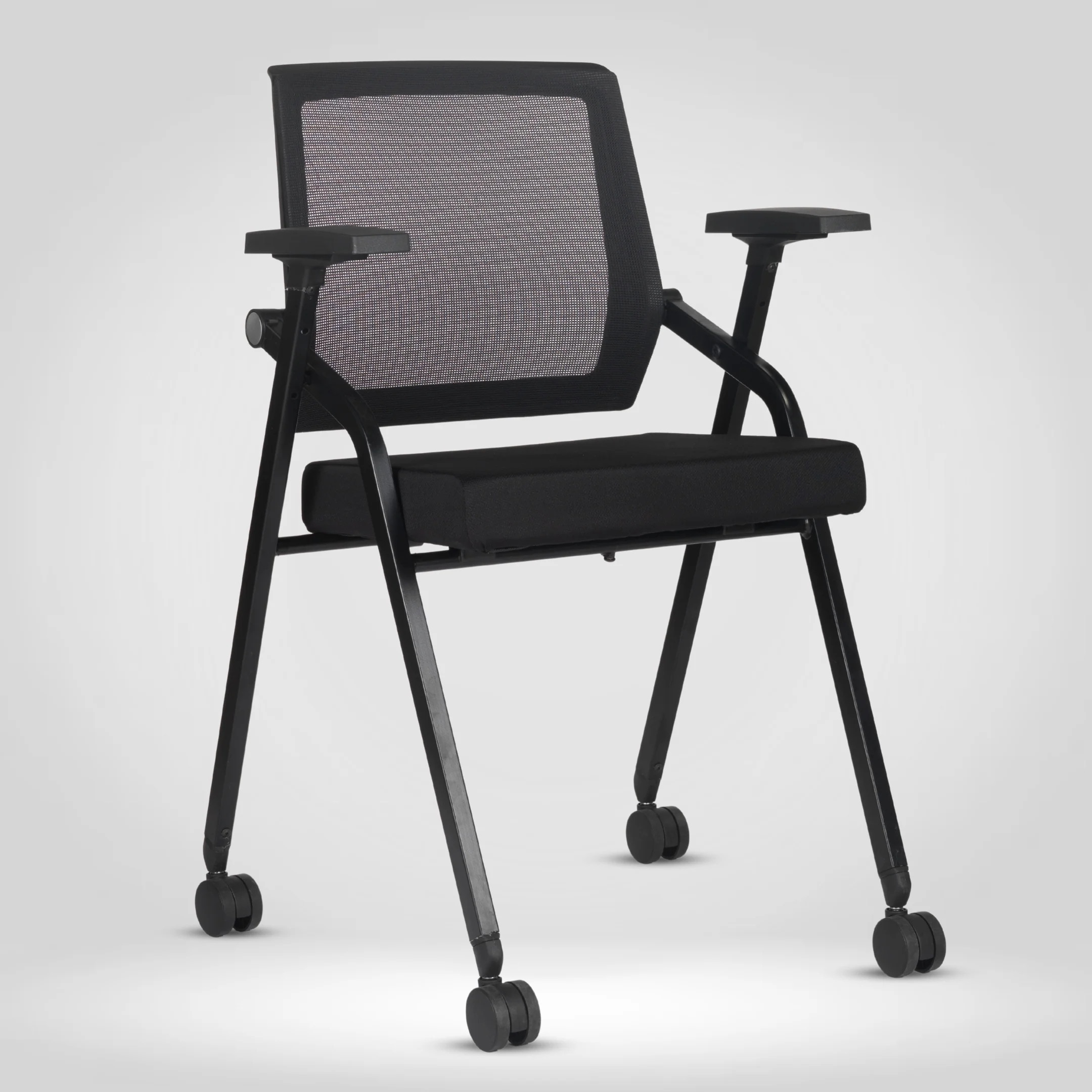 Kepler Brooks Avanta Visitor Chair With Wheels in Black Colour - Kepler Brooks