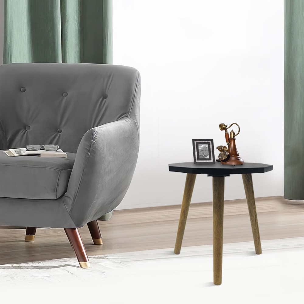 Metalsmith Mango Wood Bedside Table – Black Finish - Metalsmith
