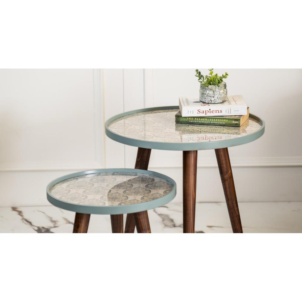 Vriksha Round Nesting Tables with Wooden Legs, Side Tables, Wooden Tables, Living Room Decor by A Tiny Mistake