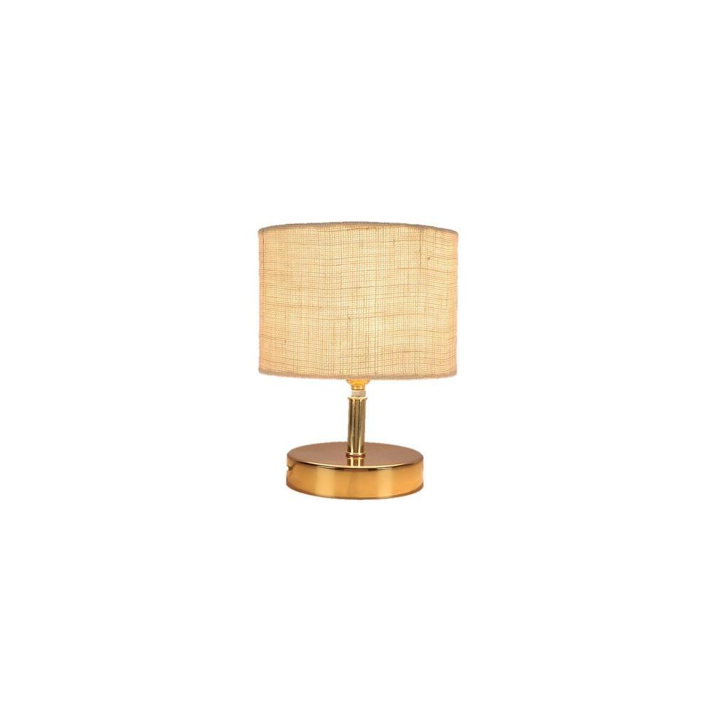 Sadira White Natural Fiber Shade Table Lamp with Gold Metal Base